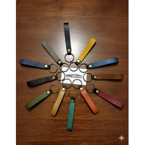 Hakiki Deri El Yapımı Düz Anahtarlık, Ayna Süsü, Çanta Süsü Çok Amaçlı