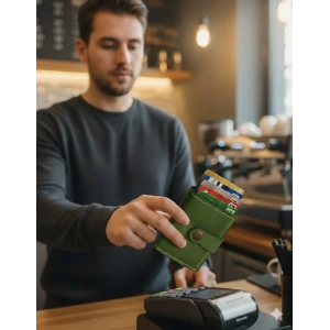 Hakiki Deri Mekanizmalı Akıllı Cüzdan Kartlık