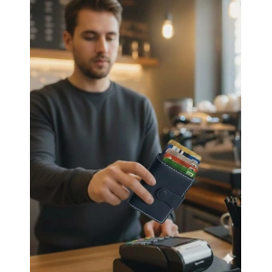 Hakiki Deri Mekanizmalı Akıllı Cüzdan Kartlık