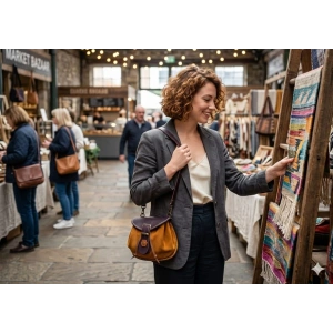 Hakiki Deri El İşçiliği Mini El Çantası / Cüzdan