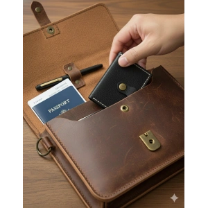 Hakiki Deri Akordiyon Cüzdan Kartlık