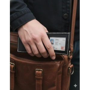 Hakiki Deri Cüzdan Katlanır Kartlık