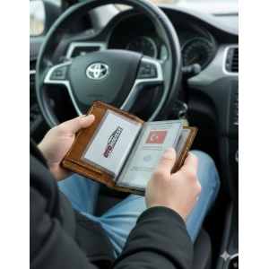 Hakiki Deri Ruhsatlık Erkek Kadın Cüzdan