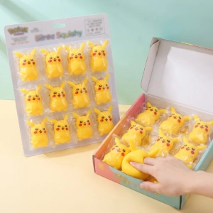 Pikaçu Tasarımlı Squishy - 12li Paket - Yumuşak Oyuncak