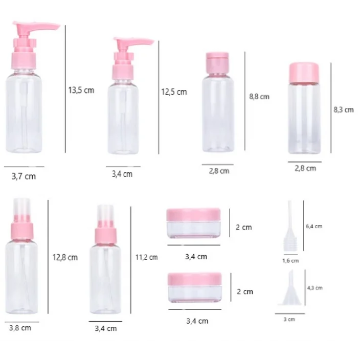 10 Parça Seyahat  Sprey ve Boş Şişe Seti