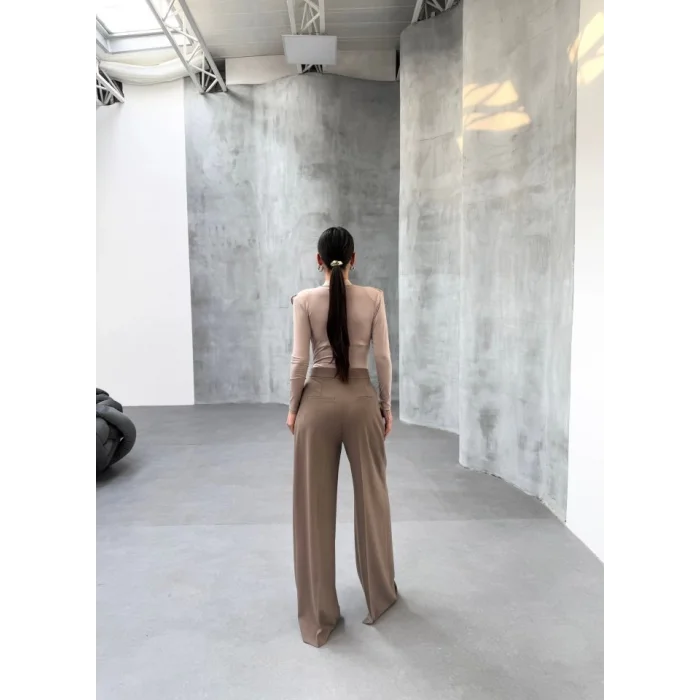 230 Gr Poly Viscose Full Lycra Pi̇leli̇ Palazzo Pantolon