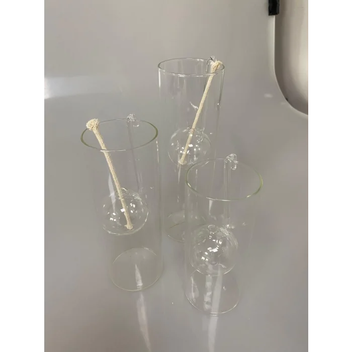 3lü Silindir İçi Küre Cam Kandil Seti