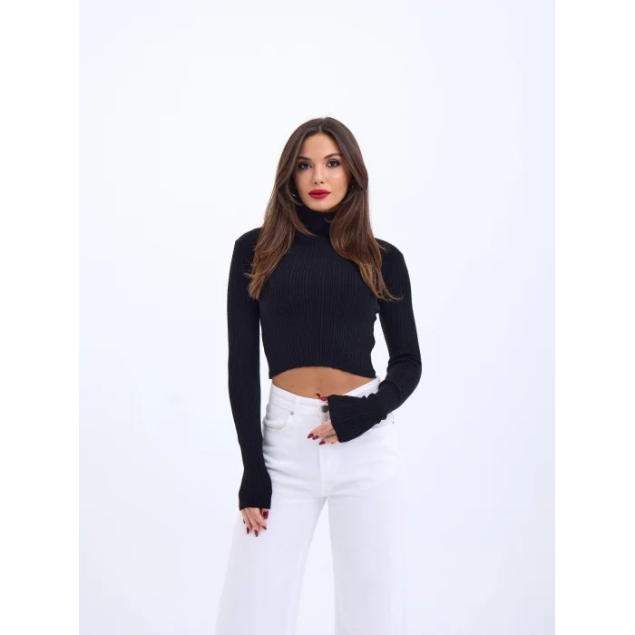 42231 TRİKO BALIKÇI KAZAK-SİYAH