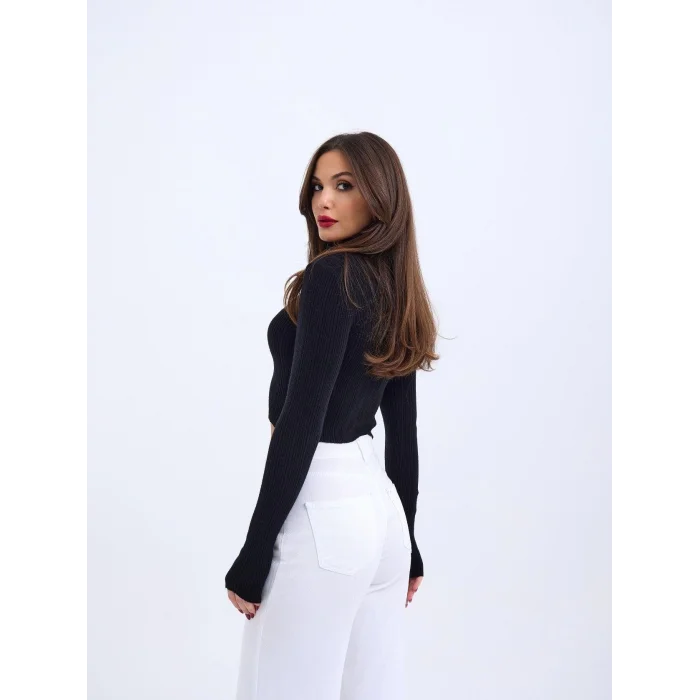 42231 TRİKO BALIKÇI KAZAK-SİYAH