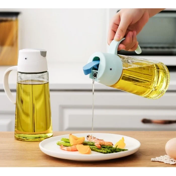 630 ml Otomatik Kapaklı Yağdanlık Cam Şişe