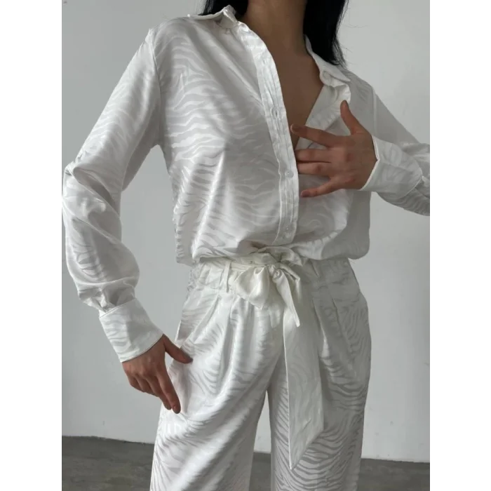 Gömlek - Pantolon Saten İkili Takım