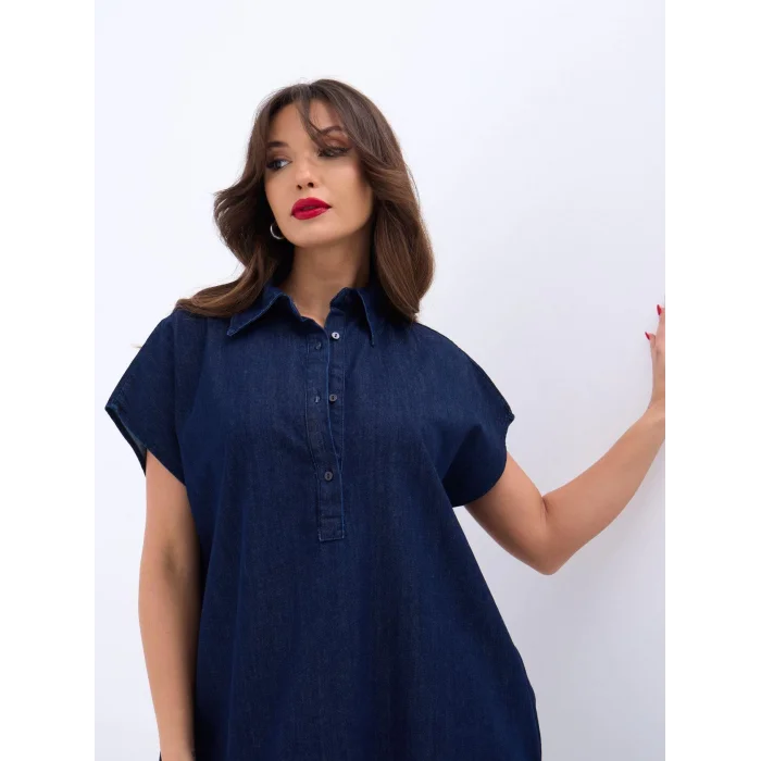 7348 KOT ELBİSE-MAVİ