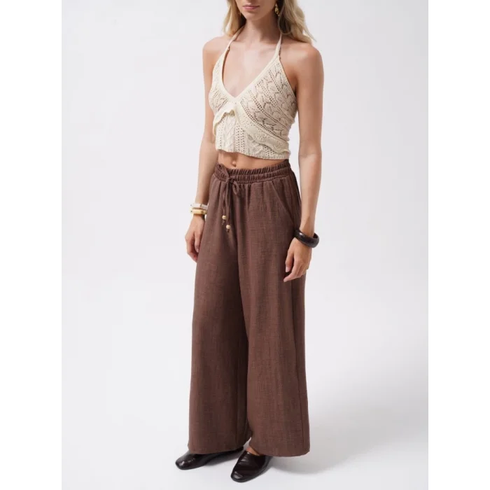 Aksesuar Detay Keten Pantolon