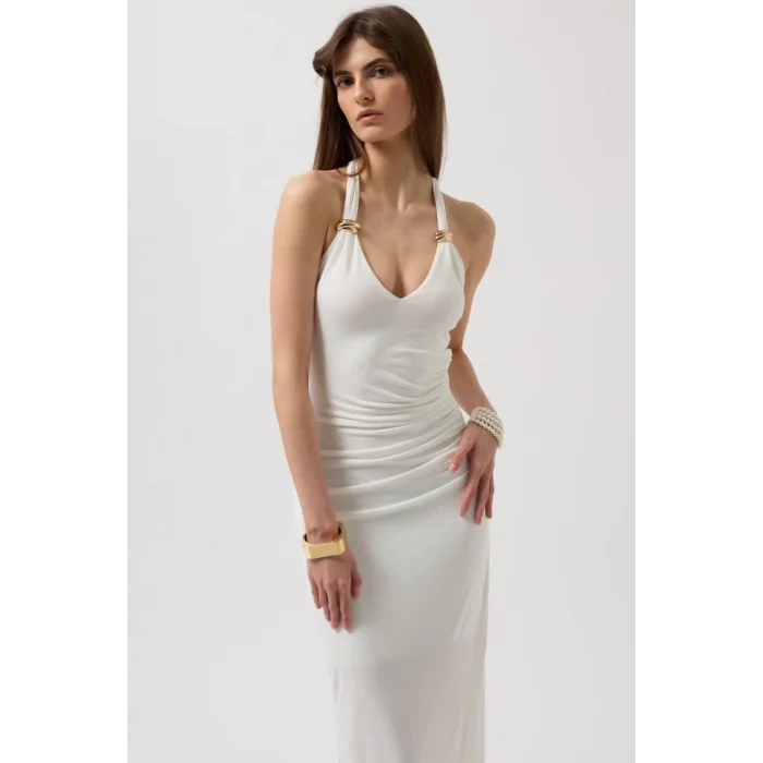 Aksesuar Detay Maxi Elbise