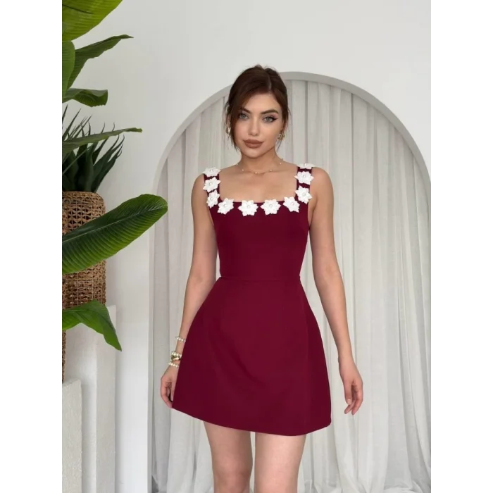 Alyosa Çiçek Detaylı Elbise