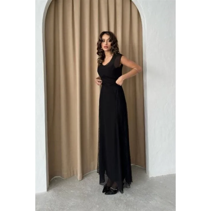 Archernar Şifon Tül Elbise 2704-8