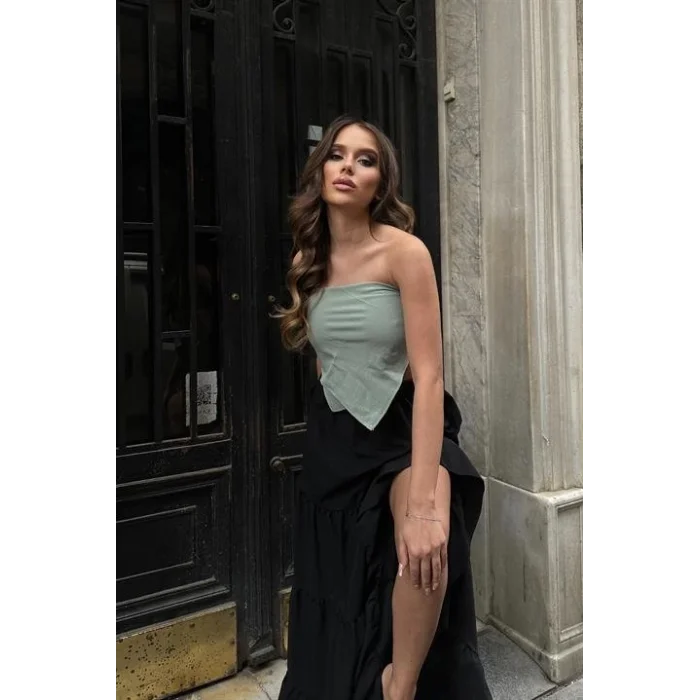 Audrey Fıfrlı Yırtmaç Detay Etek 4037