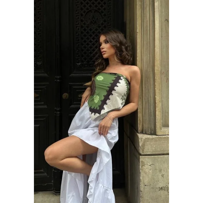 Audrey Fıfrlı Yırtmaç Detay Etek 4037