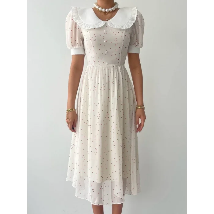 Aversa İnci Detay Şifon Elbise