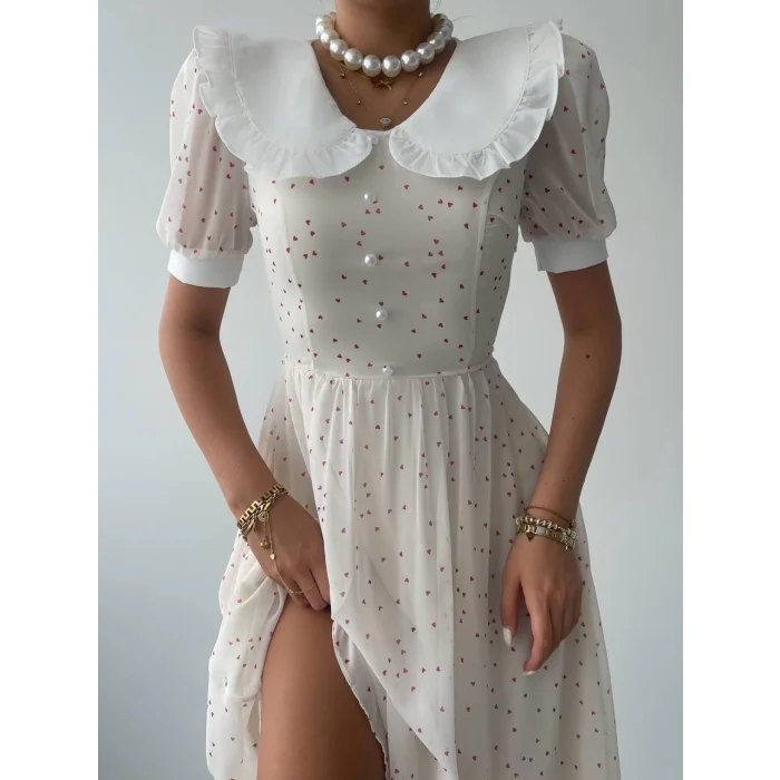 Aversa İnci Detay Şifon Elbise