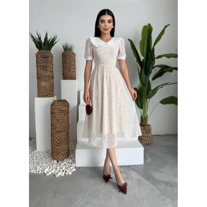 Aversa İnci Detay Şifon Elbise