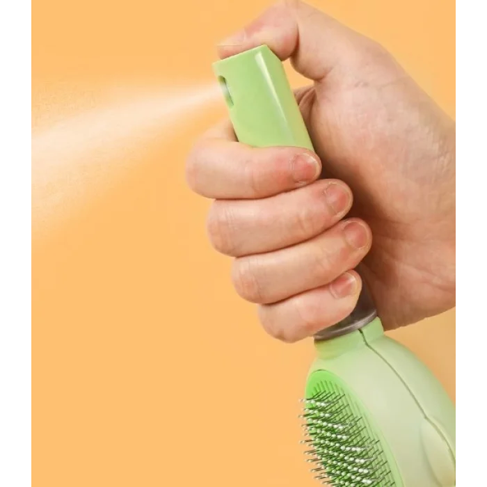 Basmalı Telli Su Sprey Hazneli Hayvan Fırçası 2 in 1