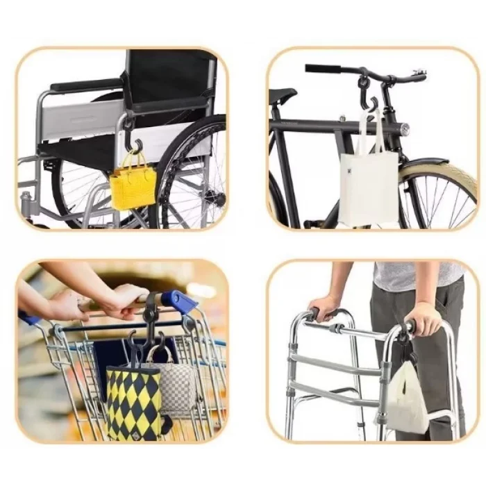 Bisiklet ve Bebek Arabası 2 Kancalı Cırtlı Askı 2 SET