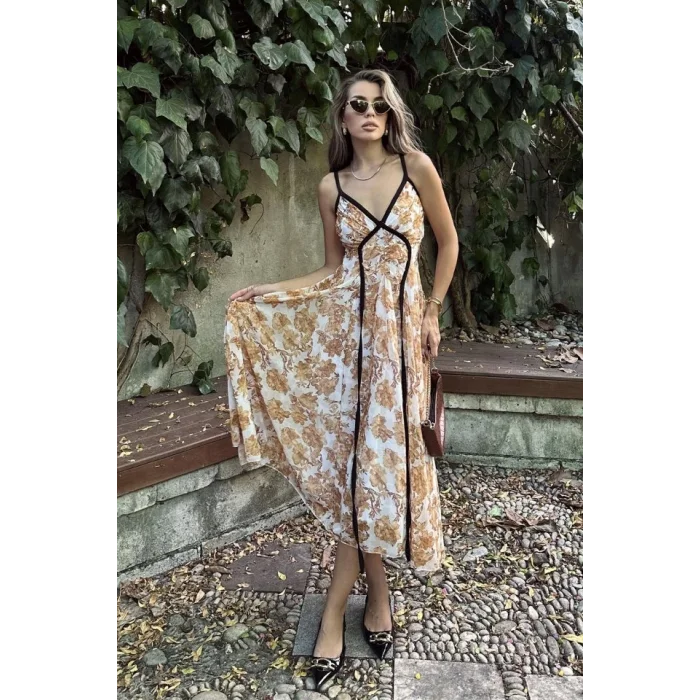 Biyeli Elbise - Taş