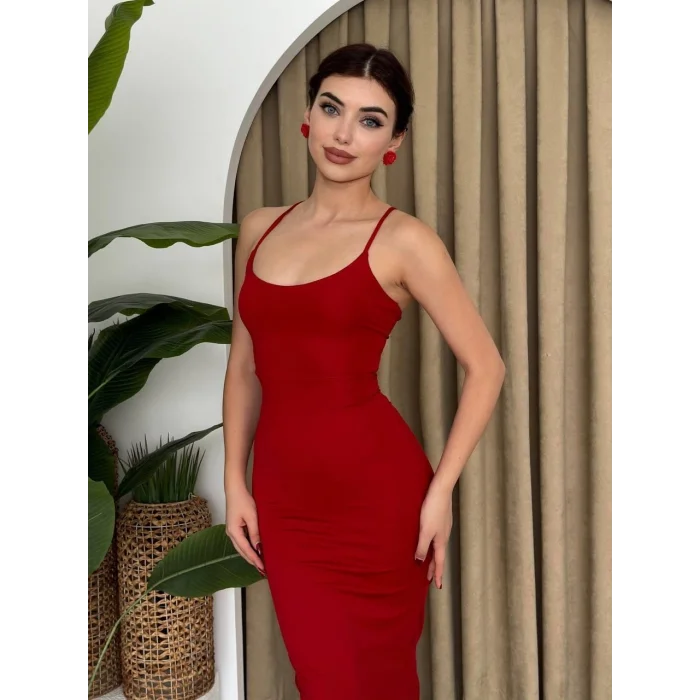 Blear Sırt Bağlamalı Elbise