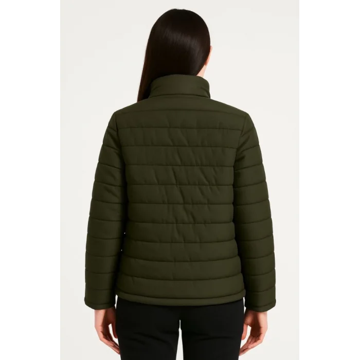 Bomber Mont Ceket – Su İtici Kumaş, Kapitone Astarlı, Fermuarlı, Kışlık - Haki