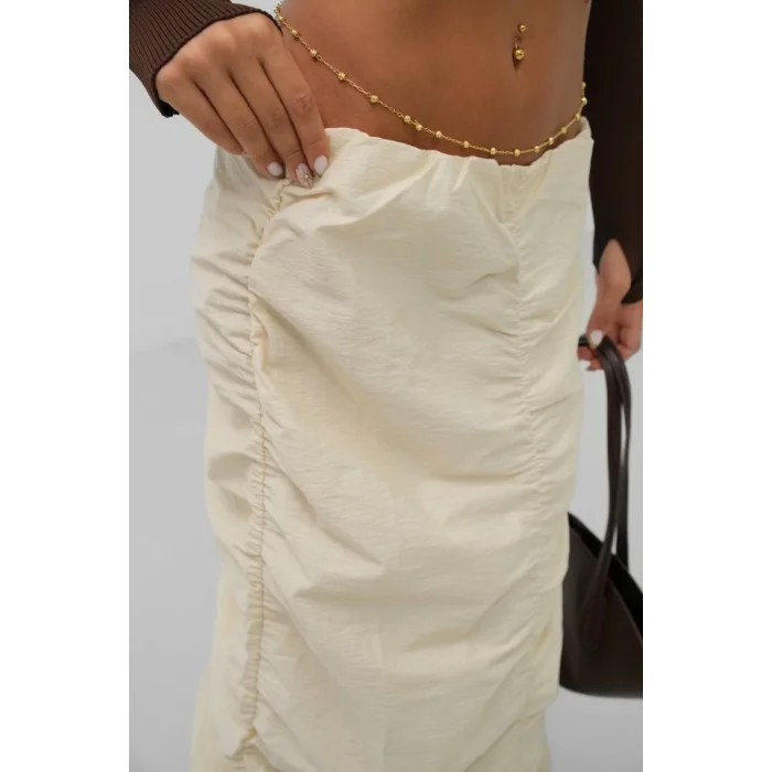 Büzgü Detay Maxi Etek