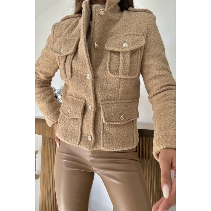 Camel Cepli Yumoş Ceket