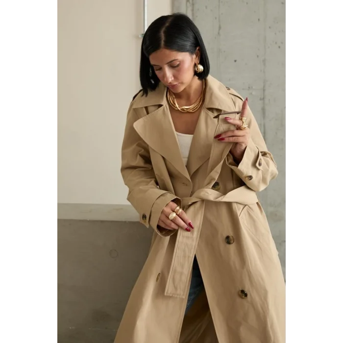 Camel Uzun Kemerli Trençkot