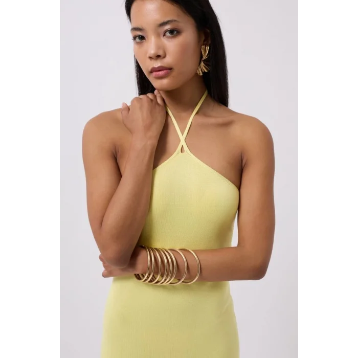 Çapraz Askılı Maxi Elbise