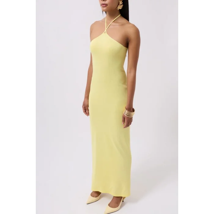 Çapraz Askılı Maxi Elbise