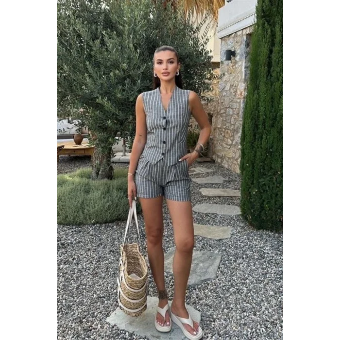 Carla Işıltılı Yelek Şort Takım 9821