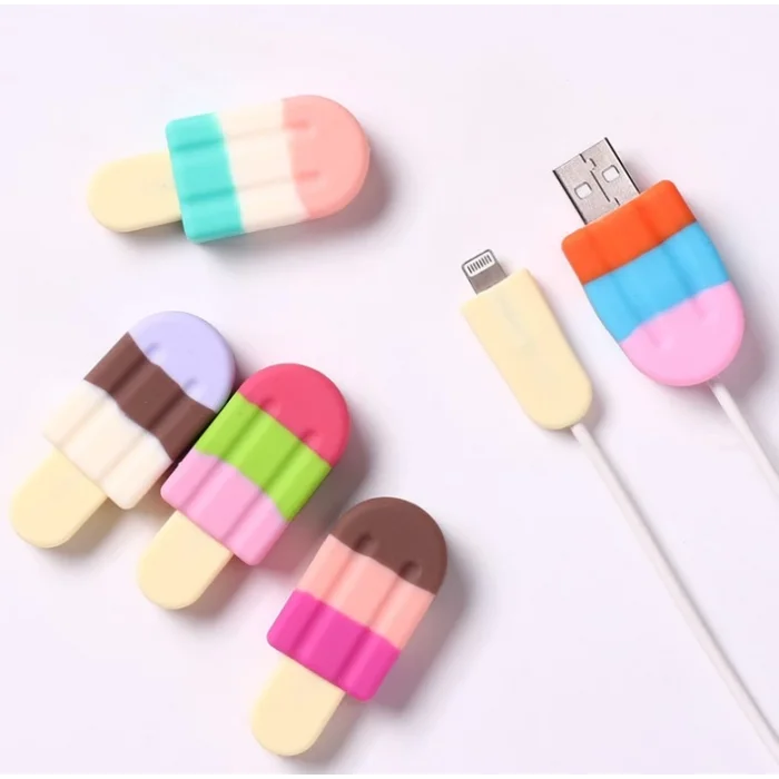 Dondurma Tasarımlı Şarj Kablosu Koruyucu