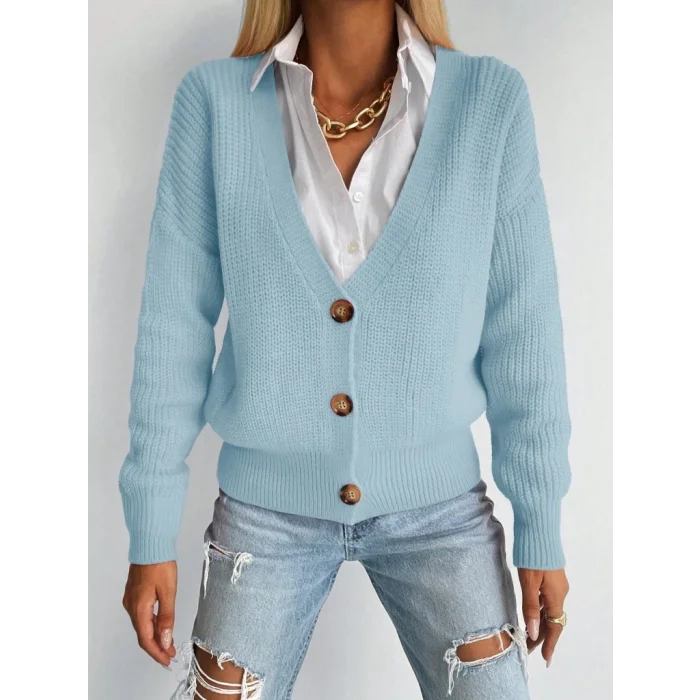 Düğme Detay Triko Bluz