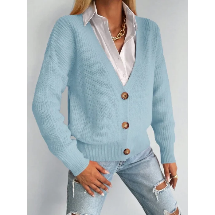 Düğme Detay Triko Bluz