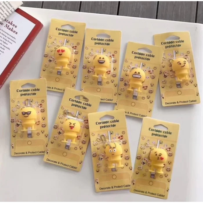 Emoji Tasarımlı Şarj Kablosu Koruyucu