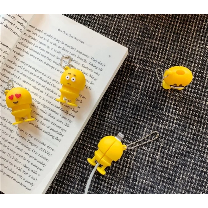 Emoji Tasarımlı Şarj Kablosu Koruyucu