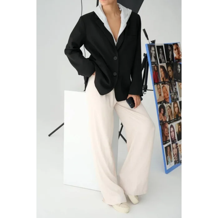 Fermuarlı Ceket - Siyah-Gri