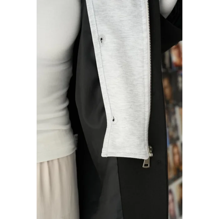 Fermuarlı Ceket - Siyah-Gri