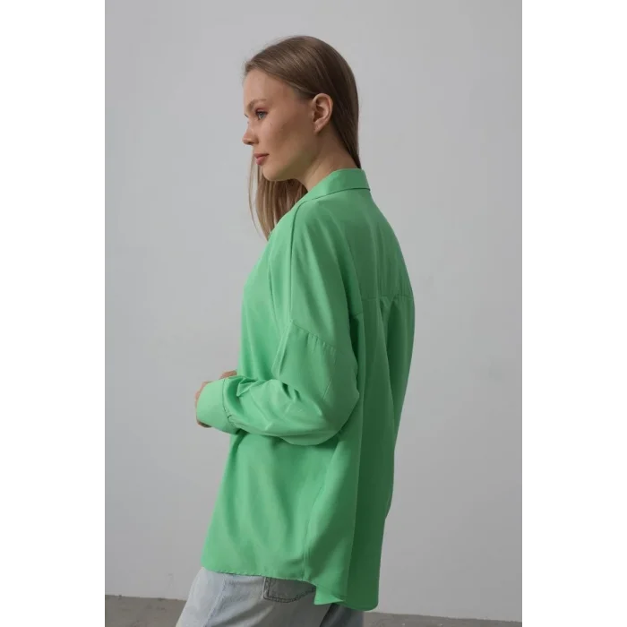 Geniş Manşet Detaylı Gömlek - A.Yeşil