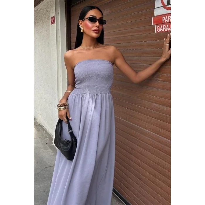 Göğsü Gipeli Straplez Elbise 2878