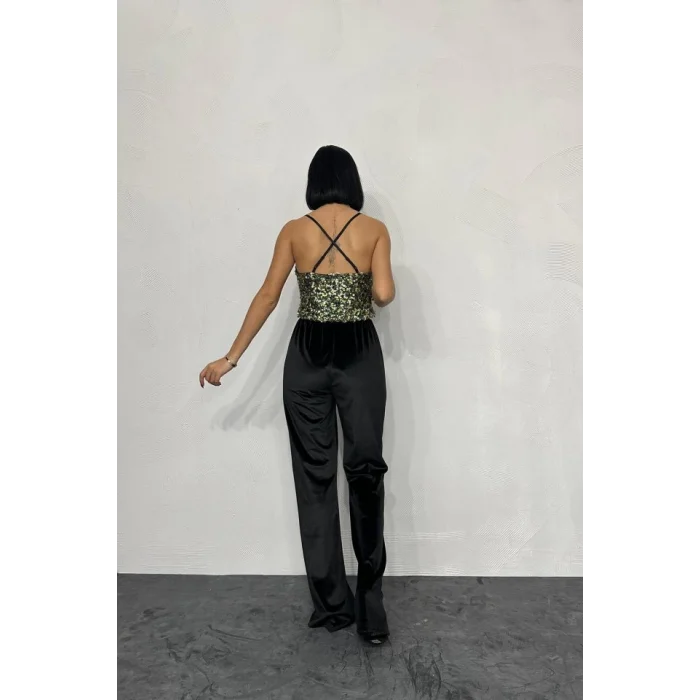 Gold Askılı Degaje Bluz