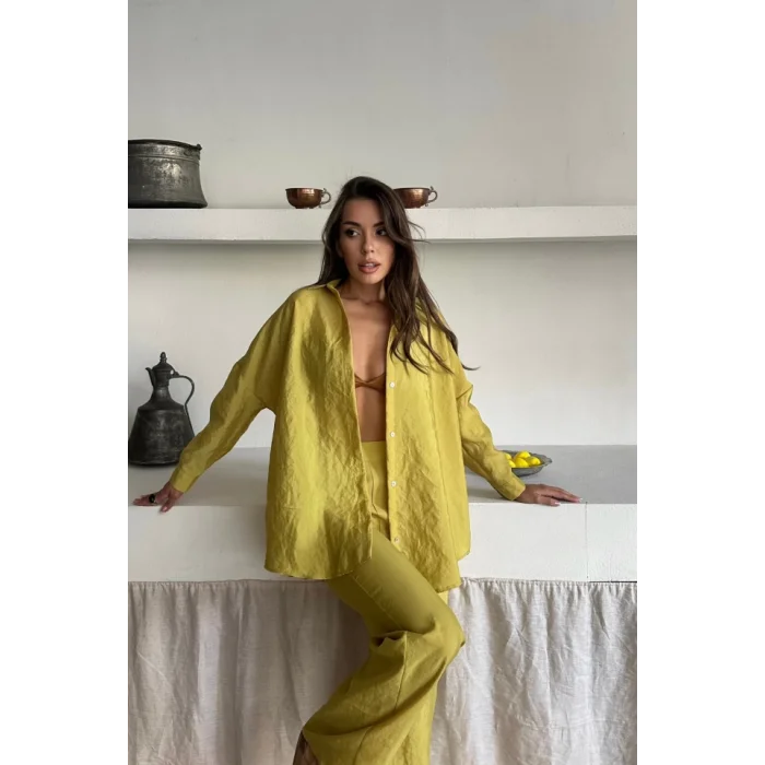 GÖMLEK-PANTOLON TAKIM CUPRA KUMAŞ - Yağ Yeşili