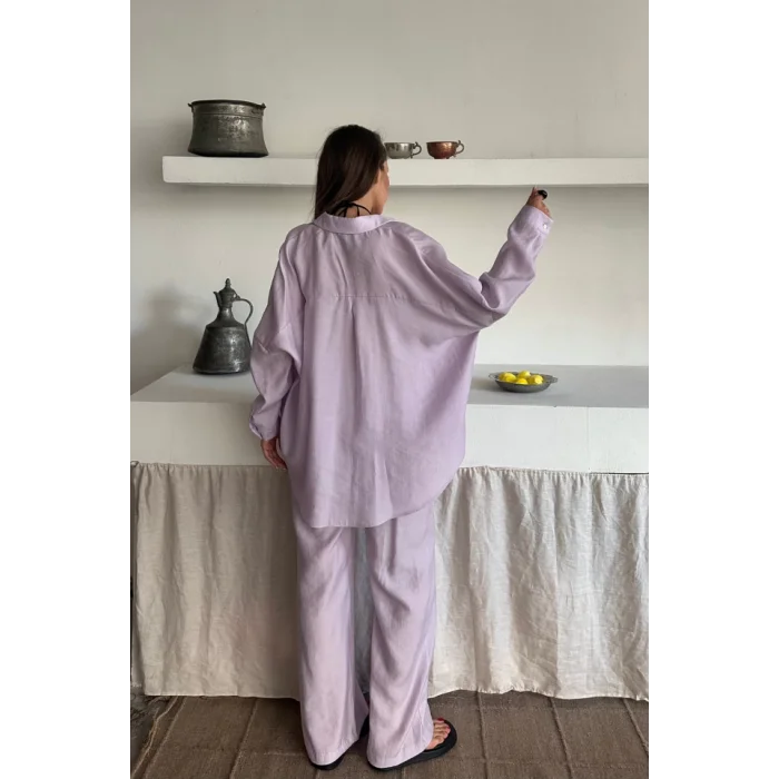 GÖMLEK - PANTOLON TAKIM - Lila