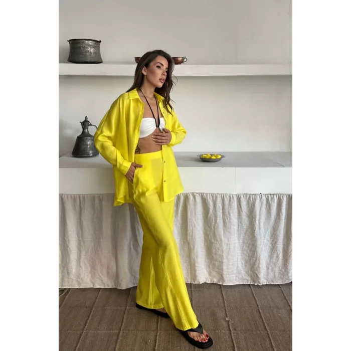 GÖMLEK - PANTOLON TAKIM - Sarı