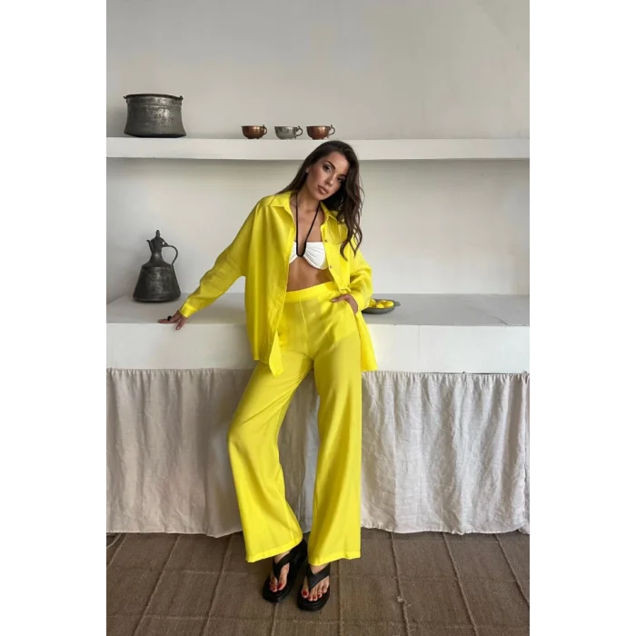 GÖMLEK - PANTOLON TAKIM - Sarı